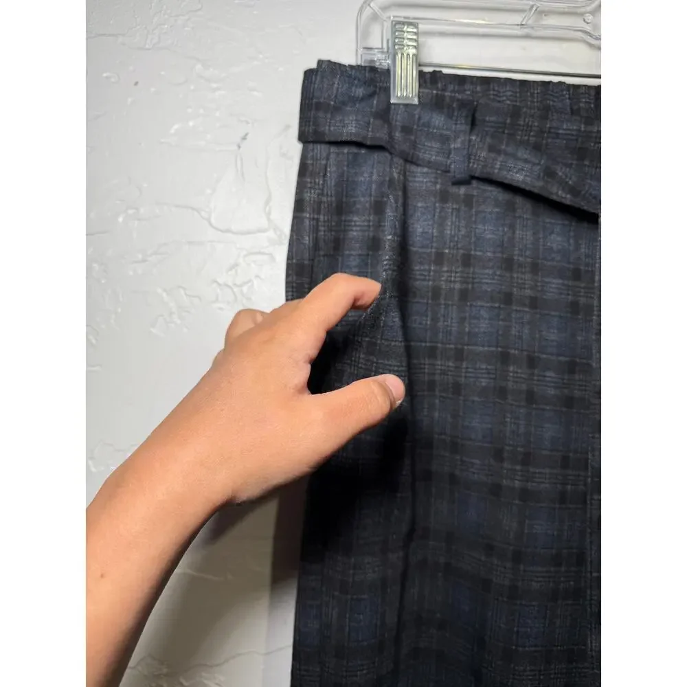 Kut from the Kloth plaid stretch pull on dress pants womens 12 preppy‎ office